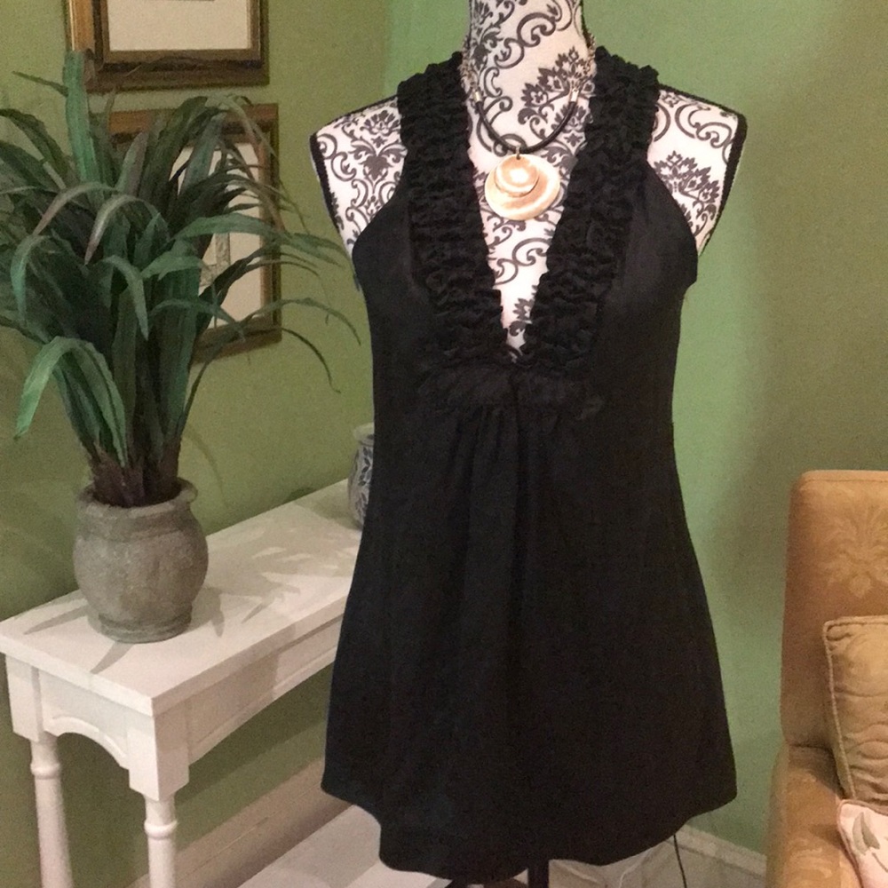 Silk deep v top